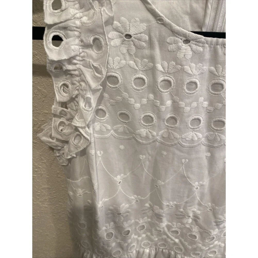 NWT Kate Spade White Eyelet Capped Sleeve Dress Sz. 2 Rush Classic Preppy Soror